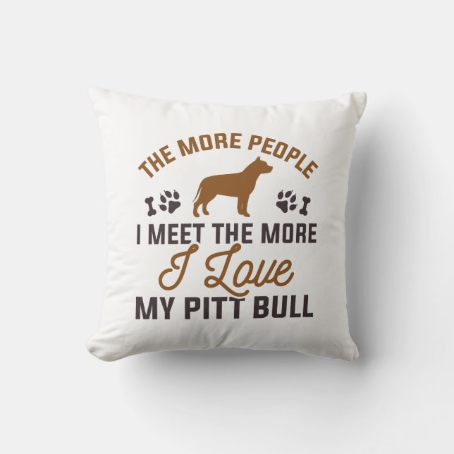 Coussin I Love My Pitt Bull (Recto)