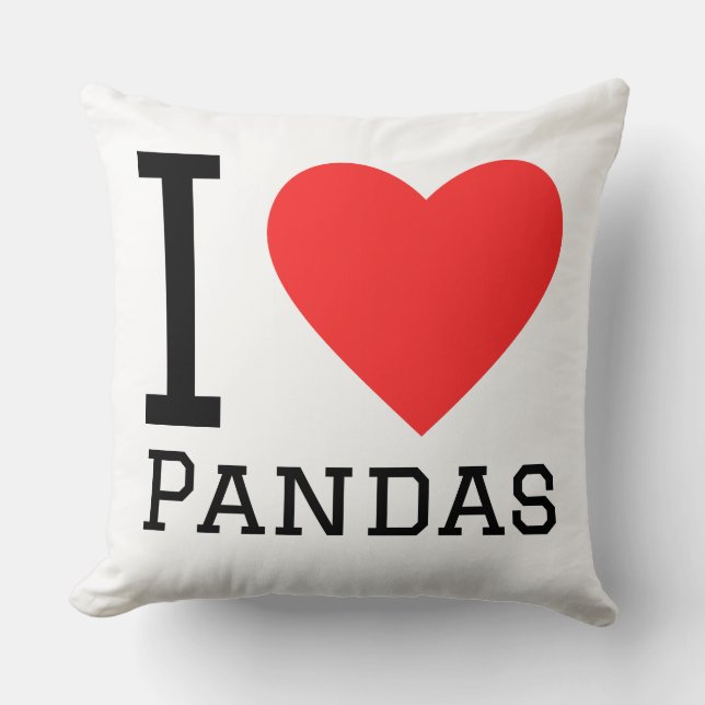 Coussin I love pandas (Recto)