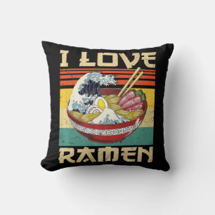 Coussin I Love Ramen Japonais mignonne Kawaii Anime Cadeau