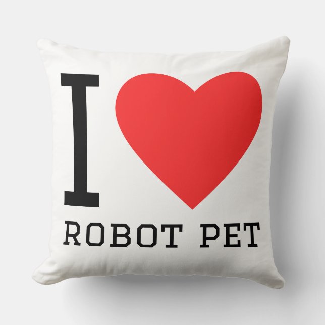 Coussin I love robot pet (Recto)