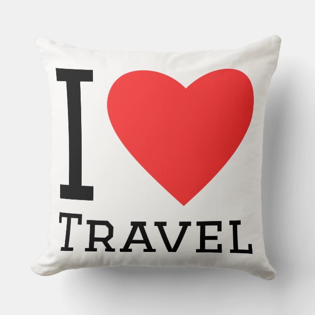 Coussin I love travel (Recto)