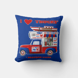 Coussin I Love Trucks (Seafood Trucks) Reversible