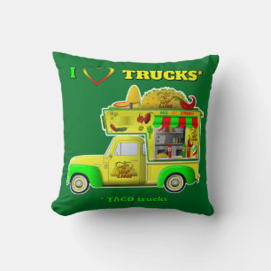 Coussin I Love Trucks (Taco Trucks) Reversible