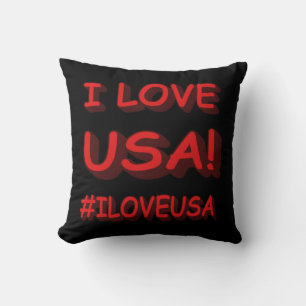 Coussin "I LOVE USA" Sympa Expression Design. Commandez dè