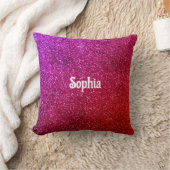 Coussin I love you chic pink glitter background Abstract (Couverture)