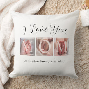 Coussin I Love You Mom Photo Don
