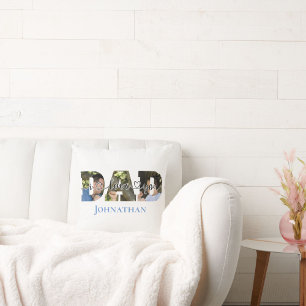 Coussin I Love You PÈRE Script Typographie Papa & Son Phot