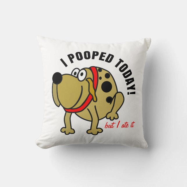 Coussin I Pooped aujourd'hui (Recto)