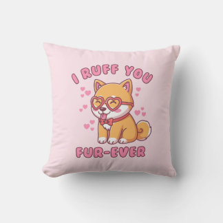 Coussin I Ruff You Fur-ever - Shiba Inu Valentine Cute Dog