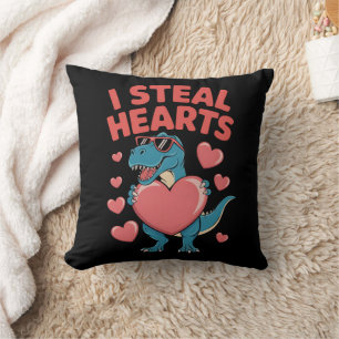 Coussin I Steal Hearts T Rex Dinosaur Saint Valentin