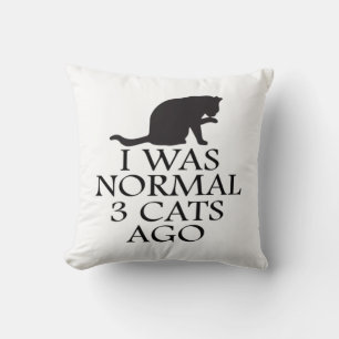 Coussin i-was-normal-3-chats-ago-drôle-chat