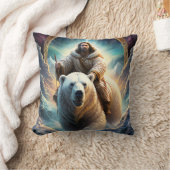 Coussin (IA générée) Jésus sur un ours polaire (Couverture)