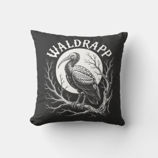 Coussin Ibis élégant – Faune monochrome - en voie de dispa