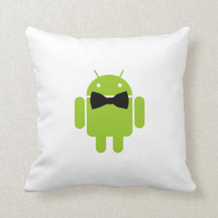 Coussin Icône androïde formelle de robot de cravate d'arc