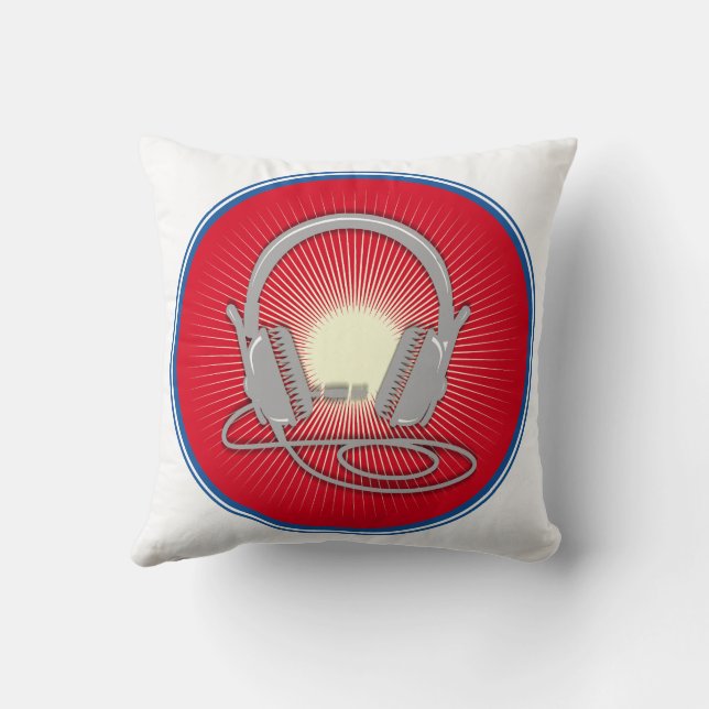 Coussin Icône casque DJ (Verso)