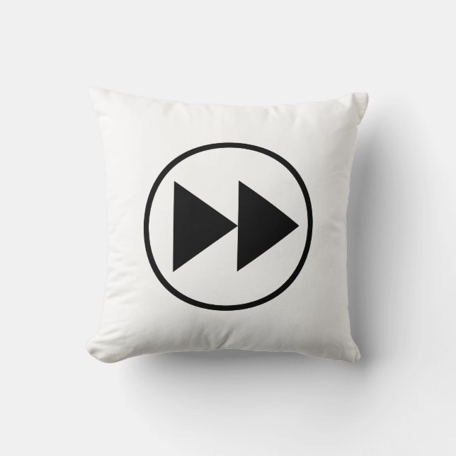 Coussin Icône de bouton d'avance rapide personnalisable (Recto)