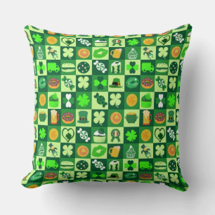 Coussin Icônes de la Saint-Patrick Motif sans couture