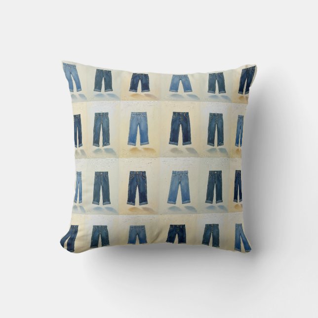 Coussin Icônes indigo Painterly Art Denim Denimhead (Recto)