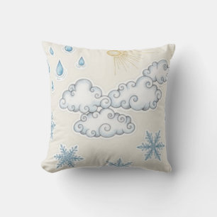 Coussin Icônes météorologiques fantaisistes – Soleil Nuage