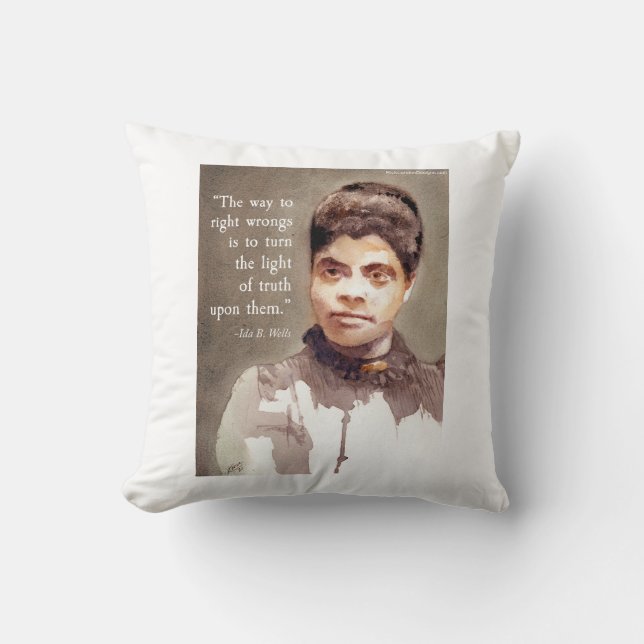 Coussin Ida B Wells Et Citation "Vérité" (Recto)
