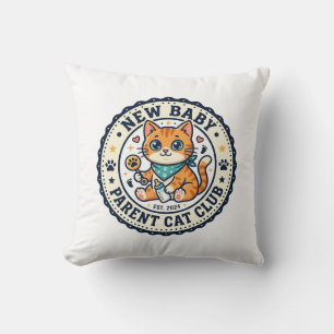 Coussin Idée cadeau nouveau bébé parent chat chat maman -