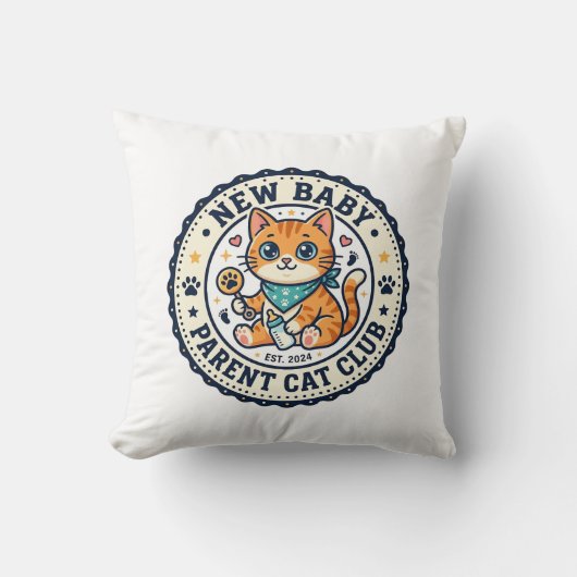 Coussin Idée cadeau nouveau bébé parent chat chat maman - (Recto)