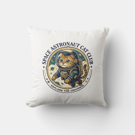 Coussin Idée cadeau papa chat astronaute spatial - Astrona (Recto)