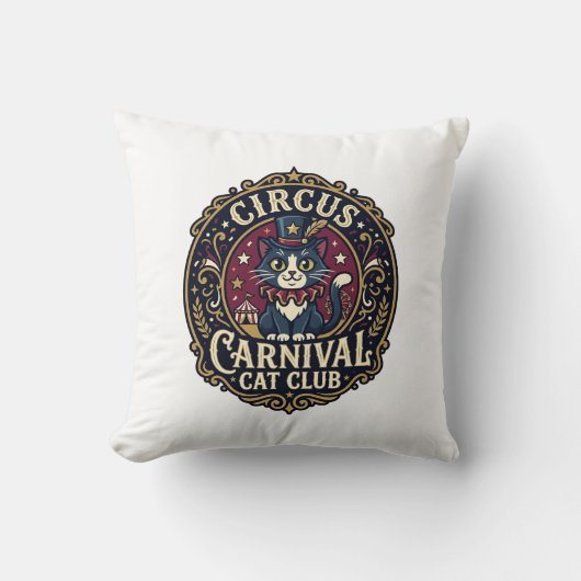 Coussin Idée cadeau pour papa de chat de carnaval du cirqu (Recto)