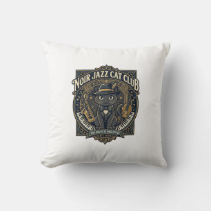 Coussin Idée cadeau pour papa de chat jazz noir - Chat jaz