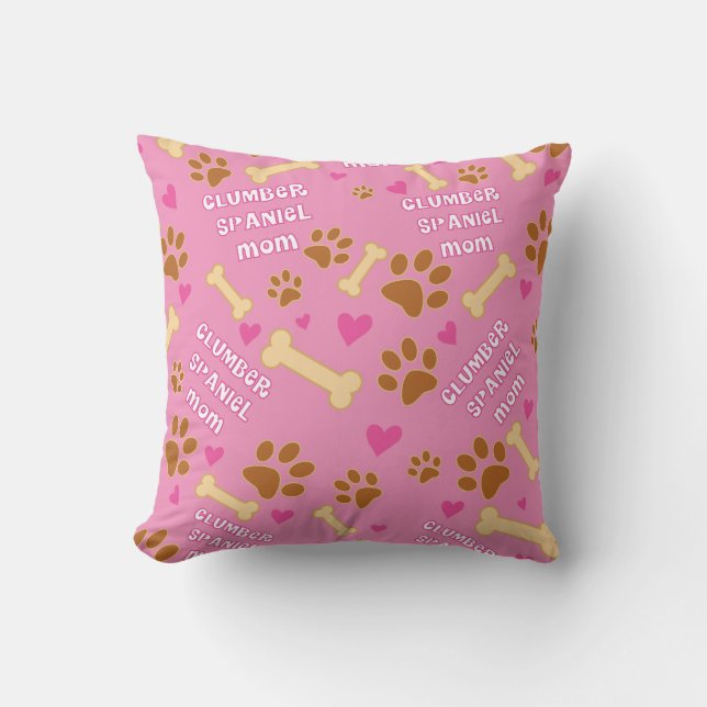 Coussin Idée de cadeau de maman de race de chien (Recto)