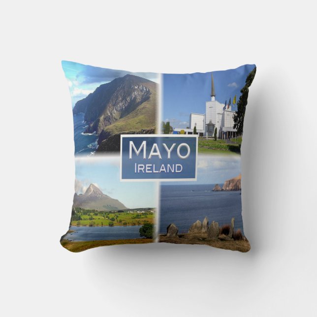 Coussin IE Mayo - Croaghaun Cliff - Basilique de Knock - (Recto)