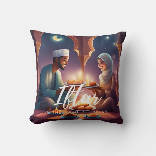 Coussin Iftar Mari et la femme Cuisine (Recto)