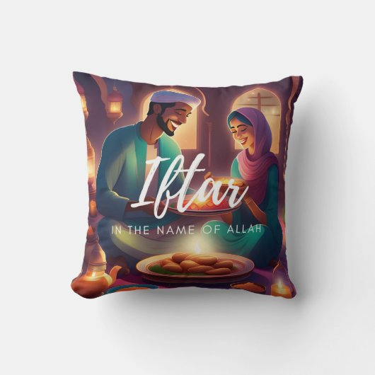 Coussin Iftar Mari et la femme Cuisine (Recto)