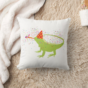 Coussin Iguana Lizard Fête Animaux ayant une fête