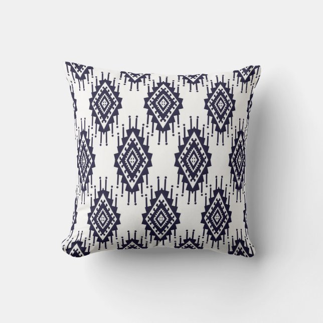 Coussin Ikat Boho Aztec Textile Motif (Recto)