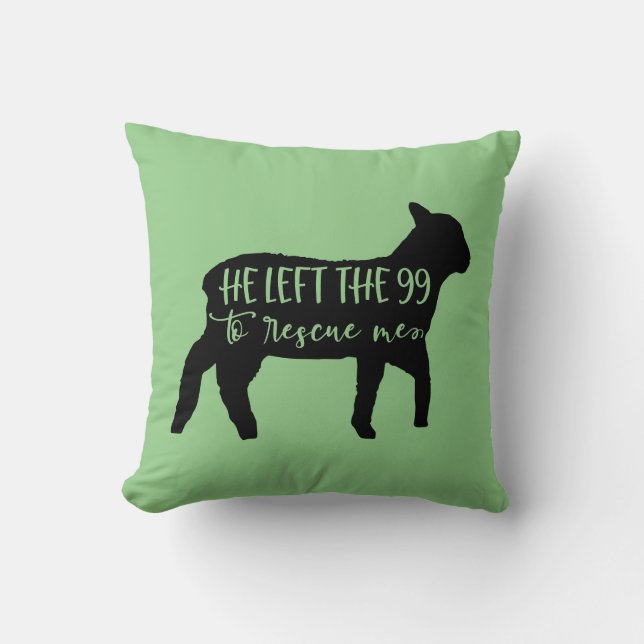 Coussin Il A Quitté Les 99 Pour Me Secourir Mouton (Recto)
