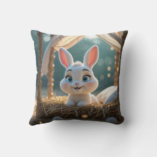 Coussin Il est temps de dormir pour Haiku le lapin (Verso)