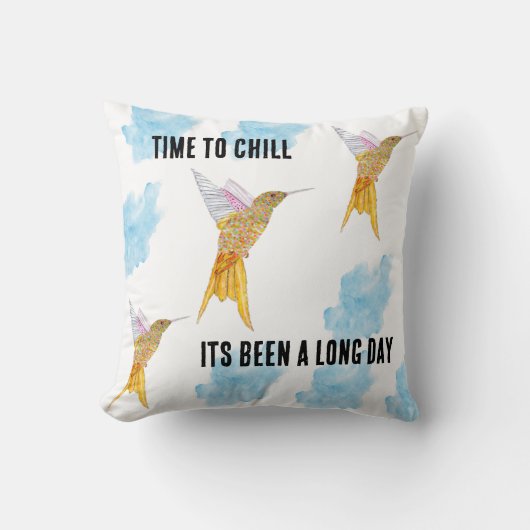 Coussin Il est temps de refroidir les colibris (Recto)