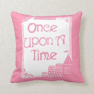 Coussin il était une fois de rose et de blanc