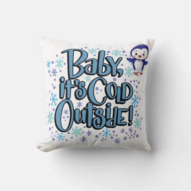 Coussin Il fait froid dehors (Recto)