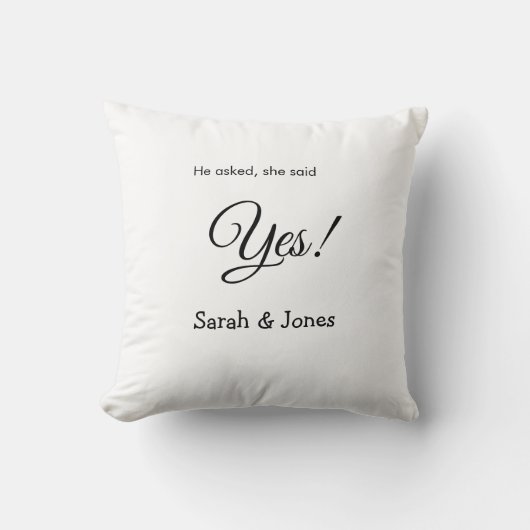 Coussin Il lui a demandé de dire oui fiançailles simple mi (Recto)