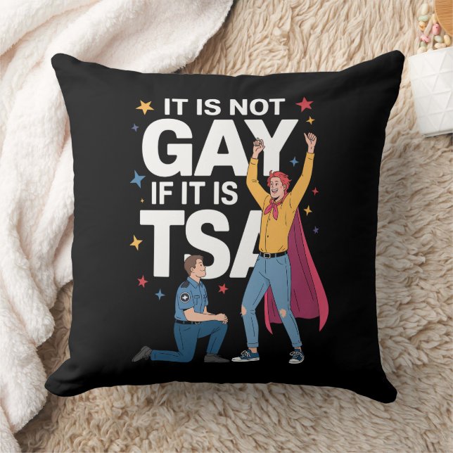 Coussin Il N'Est Pas Gay S'Il Est TSA Funky Security Airli (Couverture)