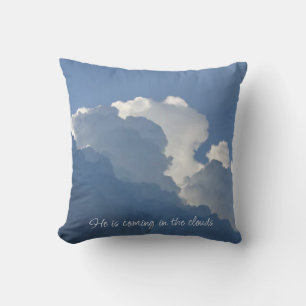 Coussin Il vient dans les nuages Citation chrétienne