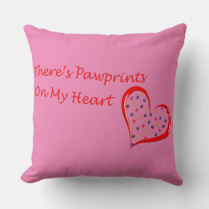 Coussin Il y a des empreintes sur mon coeur