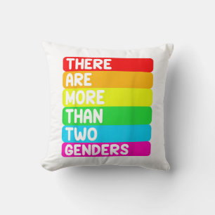 Coussin Il y a plus de deux sexes dans la fla arc-en-ciel 