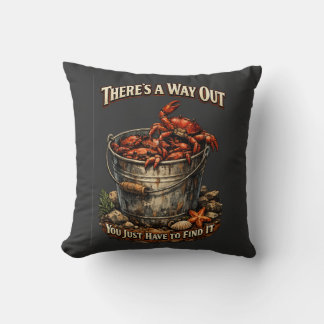 Coussin Il y a une issue - Crabs in a bucket design.