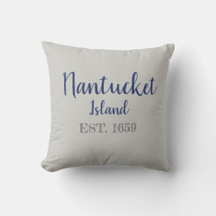 Coussin Île Nantucket Établie 1659 Pillow