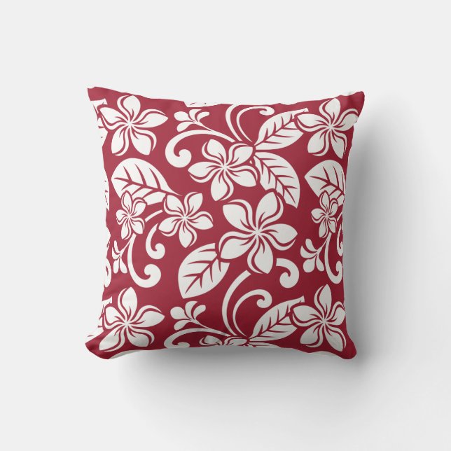 COUSSIN ÎLE PLUMERIA (ROUGE CARDINAL) (Recto)