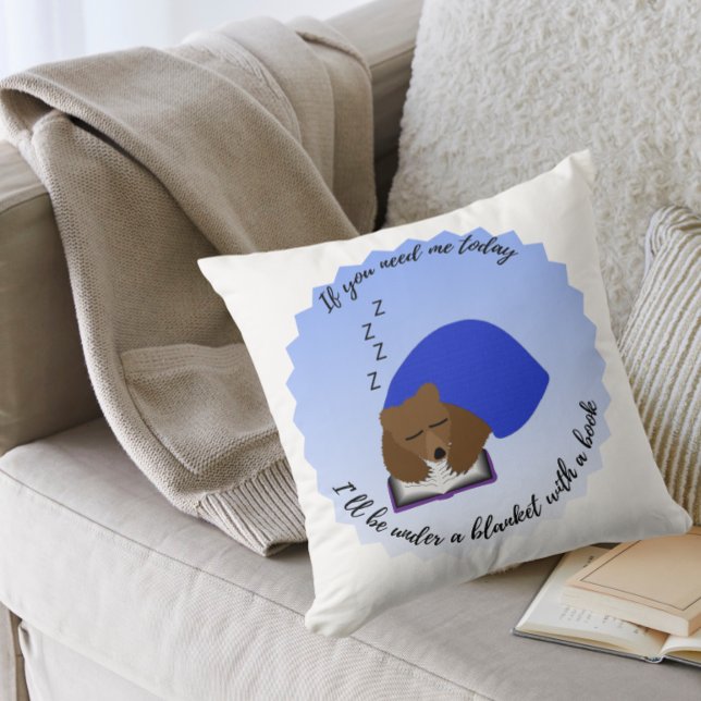 Coussin I'll be under a blanket with a book (Créateur téléchargé)