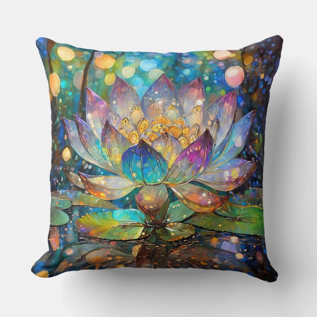 Coussin Illuminated Blooming Lotus Flower (Recto)